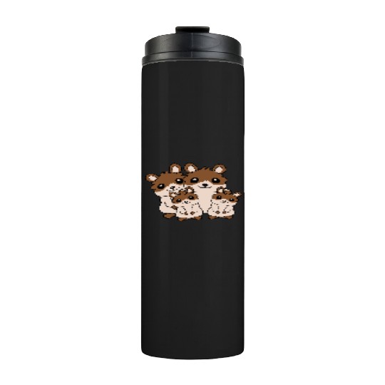 mom dad kids hamster Thermal Tumblers