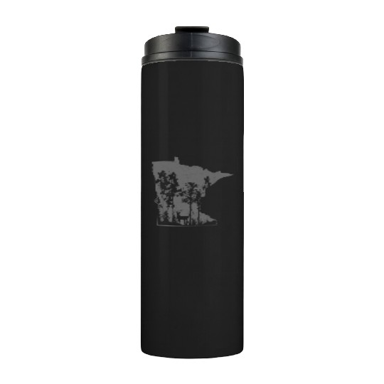 Proud Minnesota Deer Hunter State Map Outline Thermal Tumblers