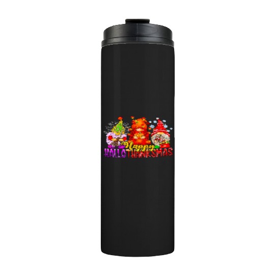 Happy Hallothanksmas Gnomes Lover Halloween Thermal Tumblers