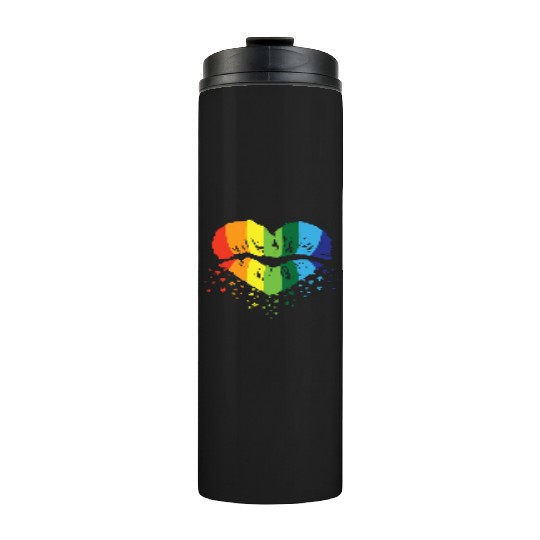 LBGT Flag Gay Pride Human Vintage Rainbow Thermal Tumblers