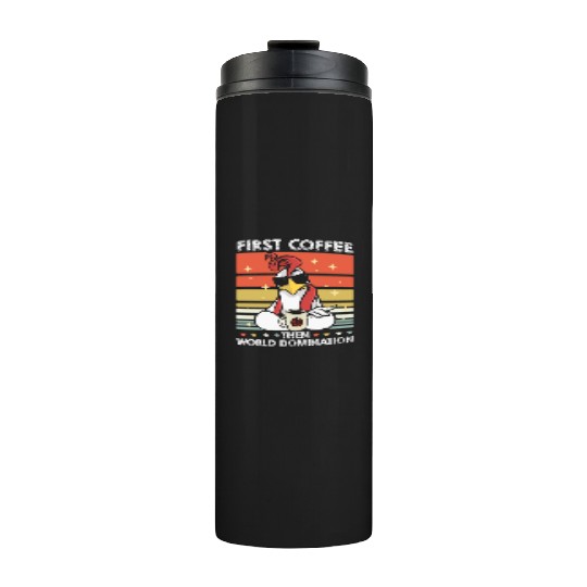 Rooster Cock Coffee Sunglasses Thermal Tumblers
