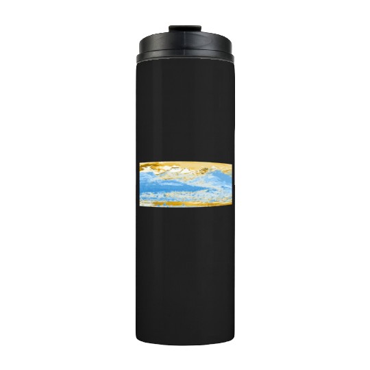 Golden Blue Mountain Lake Thermal Tumblers