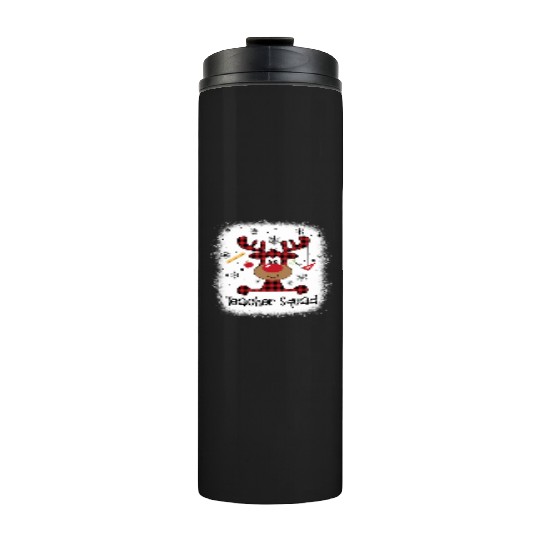 Bleached Teacher Squad Reindeer Funny Teacher Thermal Tumblers