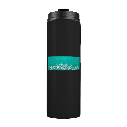Teal Snowflakes Pattern Thermal Tumblers