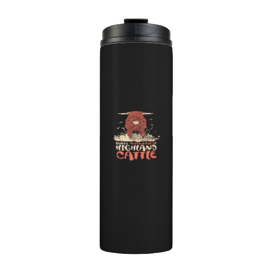 Scottish Highland Cow Grass Puppy Cow Whisperer Thermal Tumblers