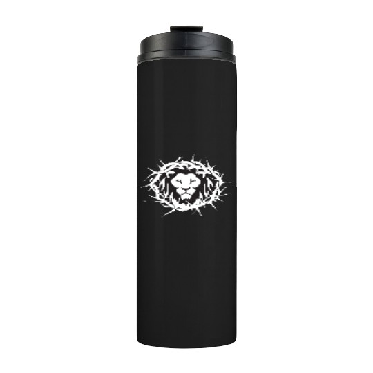 Lion of Judah With A Crown of Thorns Christian Thermal Tumblers