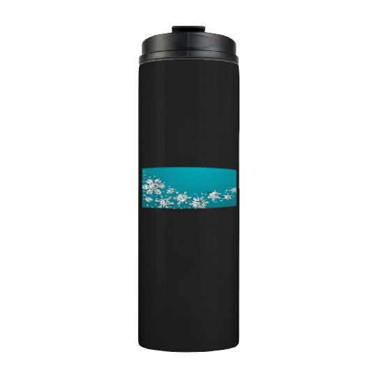 Christmas Snowflakes Teal Winter Thermal Tumblers