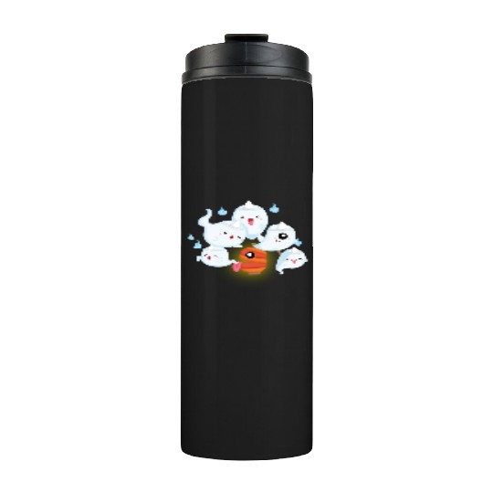 Cute Japanese Ghost, Halloween Thermal Tumblers