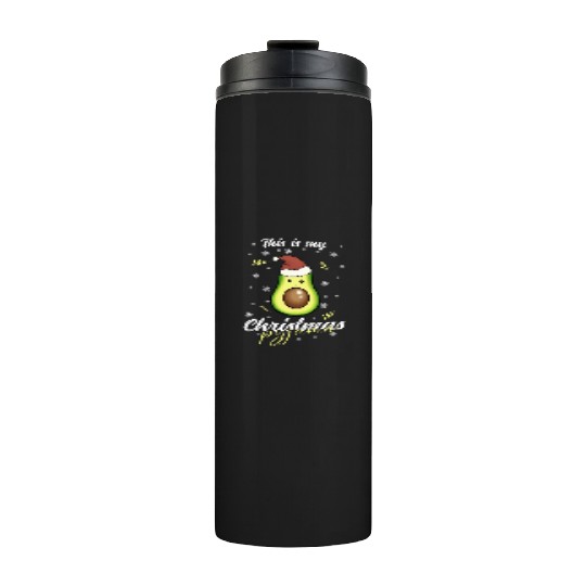 Winter Christmas Pyjama Avocado Thermal Tumblers