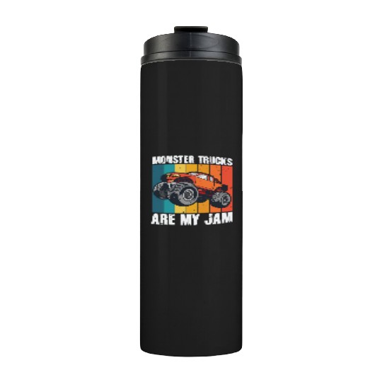 Monster Trucks Are My Jam Vintage Retro Thermal Tumblers