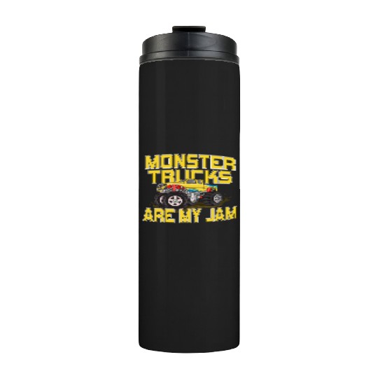Monster Trucks Are My Jam Vintage Retro Thermal Tumblers