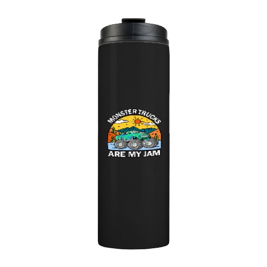 Monster Trucks Are My Jam Vintage Retro Thermal Tumblers