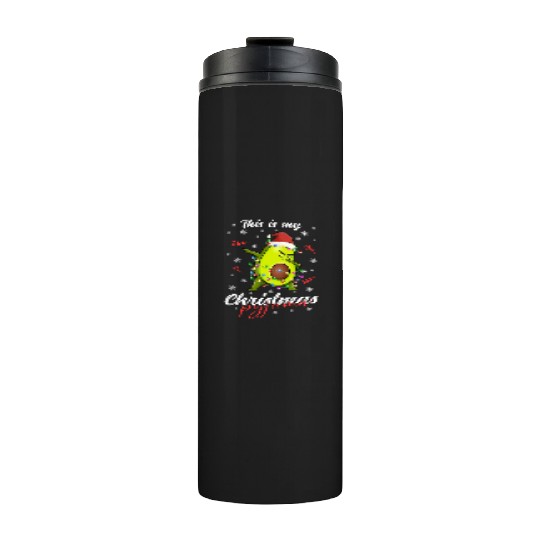Winter Christmas Pyjama Avocado Thermal Tumblers
