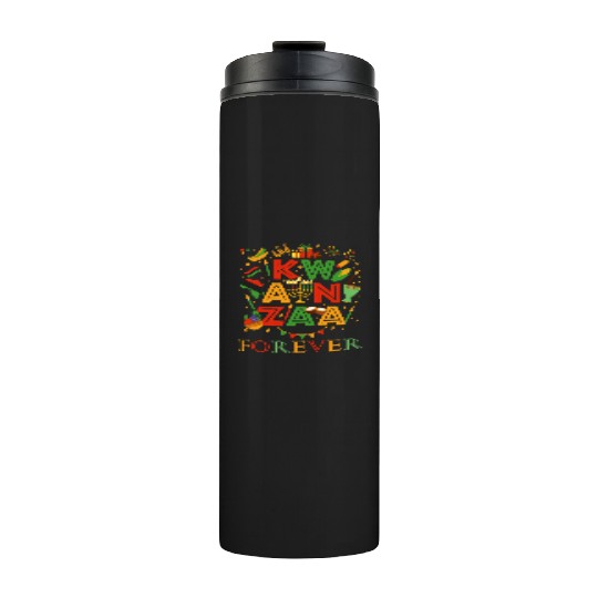 Happy Kwanzaa Forever Christmas Blessing Kinara Thermal Tumblers