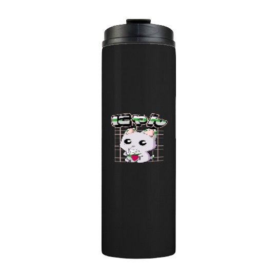 Demiromantic Pride Kawaii Cat Strawberry Milk Thermal Tumblers