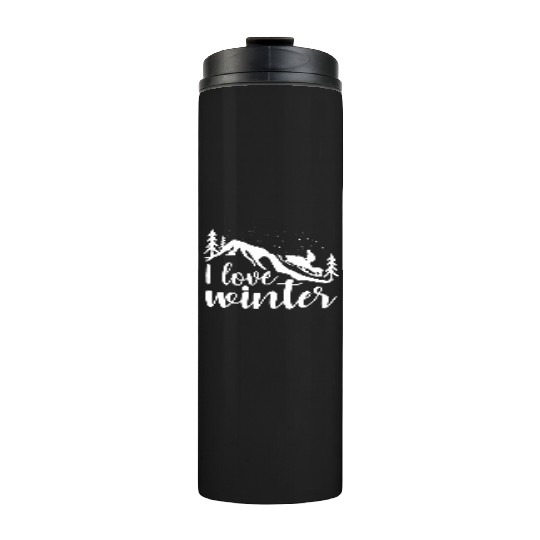 I Love Winter, Snow, Cold And Snowman Thermal Tumblers