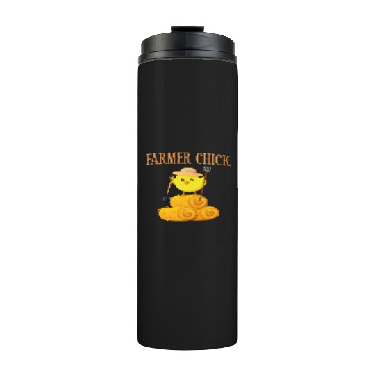Farming Farmer Girl Chicken Farmer Thermal Tumblers