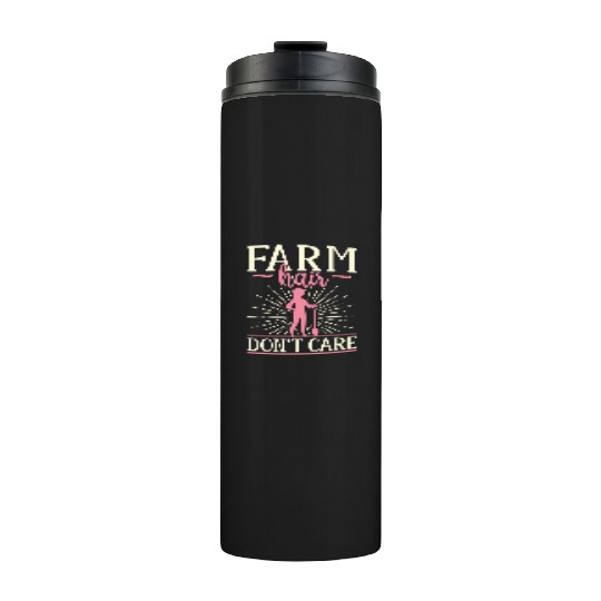 Farming Farmer Girl Female Farm Thermal Tumblers