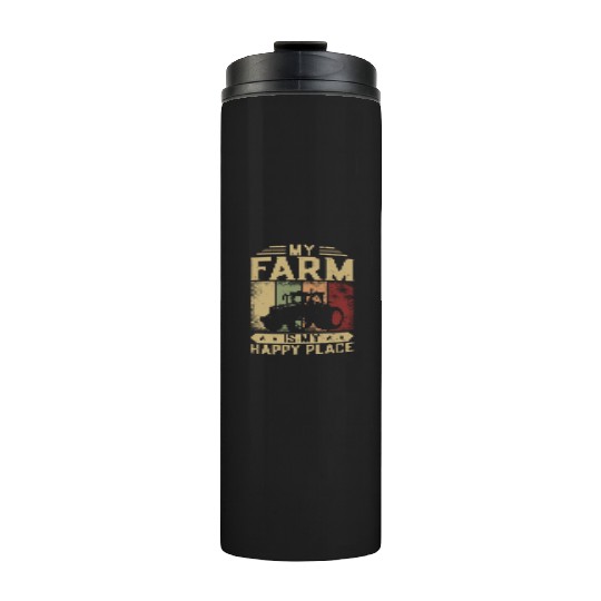 Farming Farmer Girl Vintage Thermal Tumblers