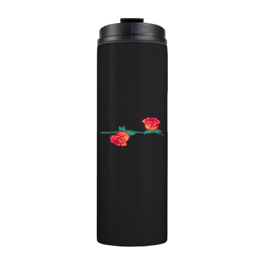 red plants line flower rose branch nature Thermal Tumblers