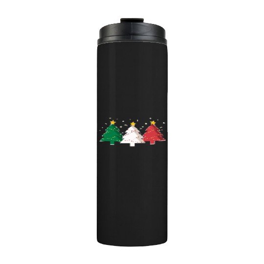 Christmas Tree Italy Flag Thermal Tumblers