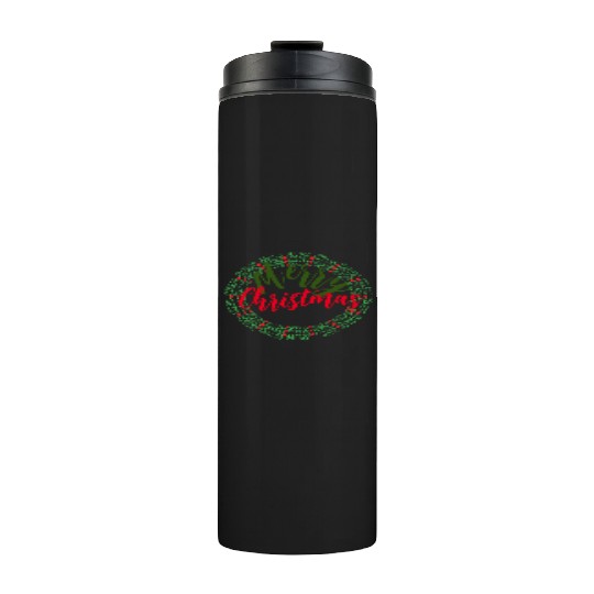 Cute Christmas with Santa and Reindeer Thermal Tumblers