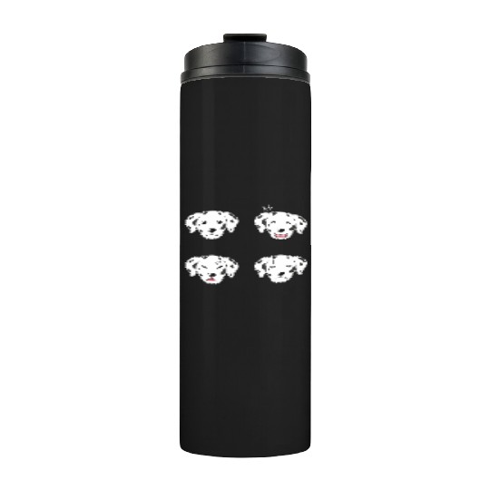 Funny Dalmatian Dog Cartoon Faces Thermal Tumblers