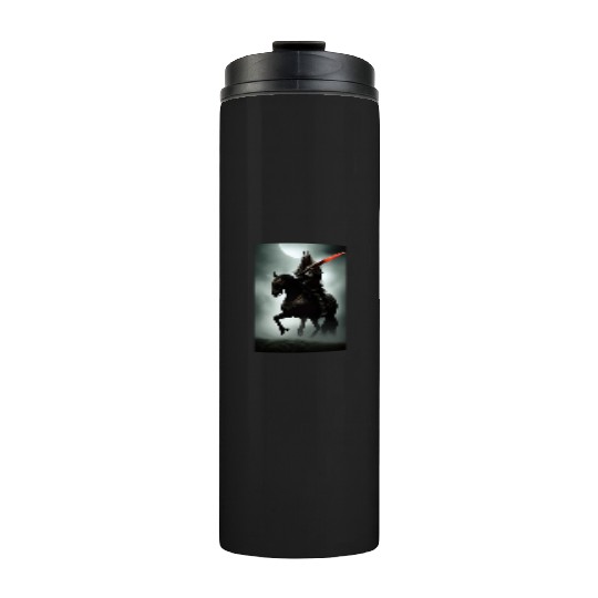 Warrior on the black horse Thermal Tumblers