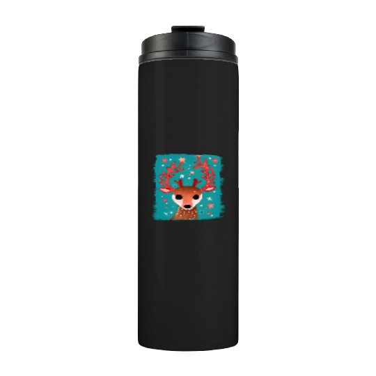 Cute Reindeer Christmas Thermal Tumblers