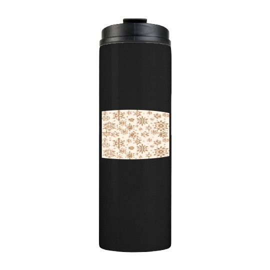 Beige Snowflakes Christmas Pattern Thermal Tumblers