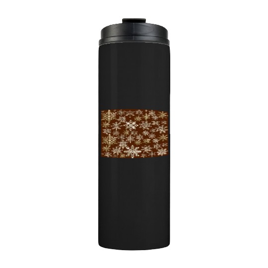 Beige Snowflakes Christmas Pattern Thermal Tumblers