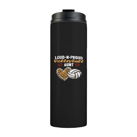 Loud-N-Proud Volleyball Aunt Birthday Party Family Thermal Tumblers