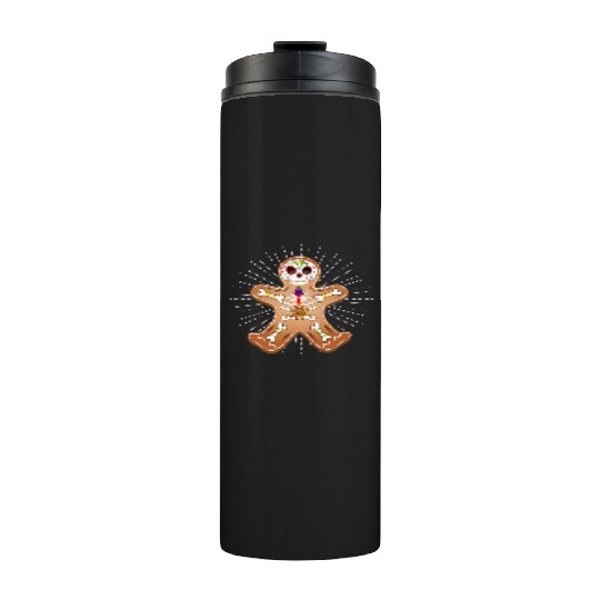 Gingerbread man Sugar Skull decor for Christmas Thermal Tumblers