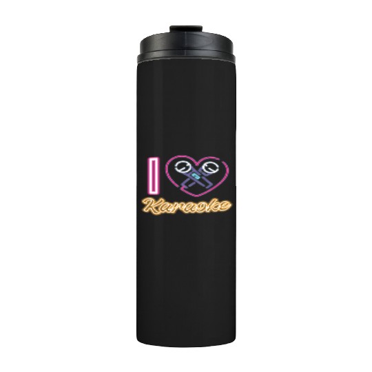Karaoke Singer Heart 80s Retro I Thermal Tumblers