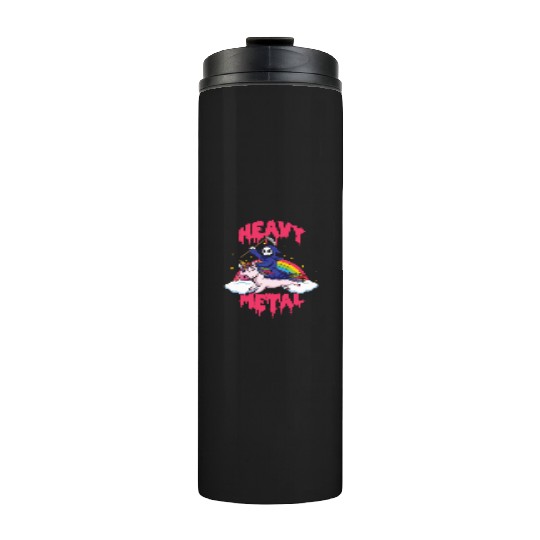 Grim Unicorn Rainbow Metal Music Heavy Rock Thermal Tumblers