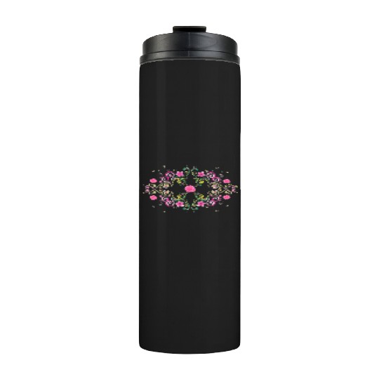 Pink flowers & hearts Thermal Tumblers