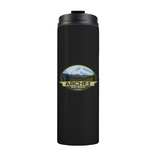 Cool Vintage Retro Arches National Park Mountain Thermal Tumblers