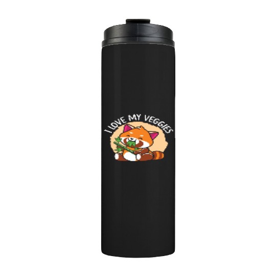 I Love My Veggies Red Panda Bear Whisperer Animal Thermal Tumblers