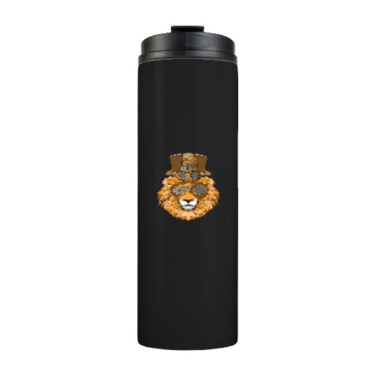 Steampunk Lion Head Thermal Tumblers