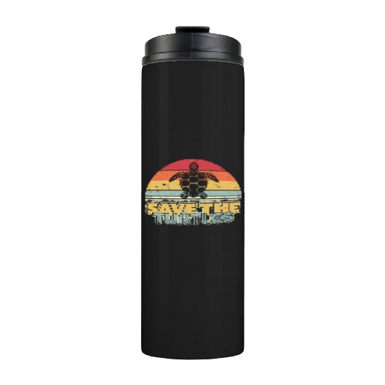 Save The Turtles Retro Climate Change Thermal Tumblers