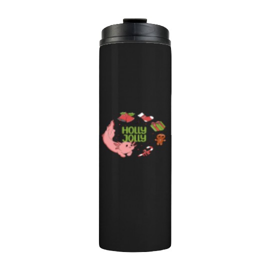 Holly Jolly Axolotl Thermal Tumblers
