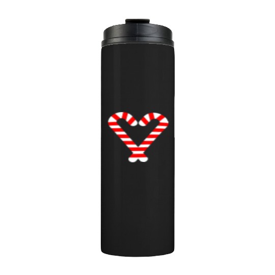 Candy Canes Heart Hearts Christmas Winter Thermal Tumblers