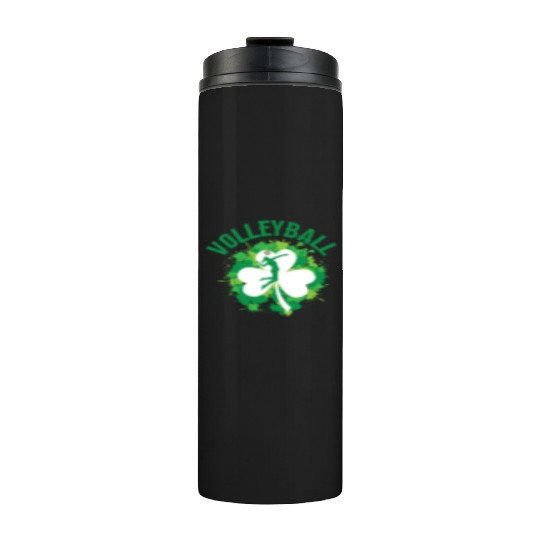 Volleyball Shamrock Irish Sports St Pattys Day Thermal Tumblers