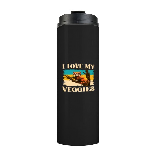 I Love My Veggies Red Panda Zookeeper Wildlife Thermal Tumblers