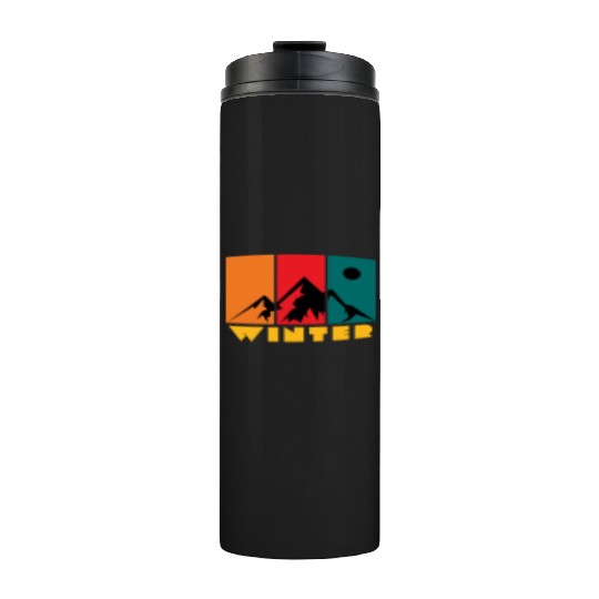 mountain in winter Thermal Tumblers