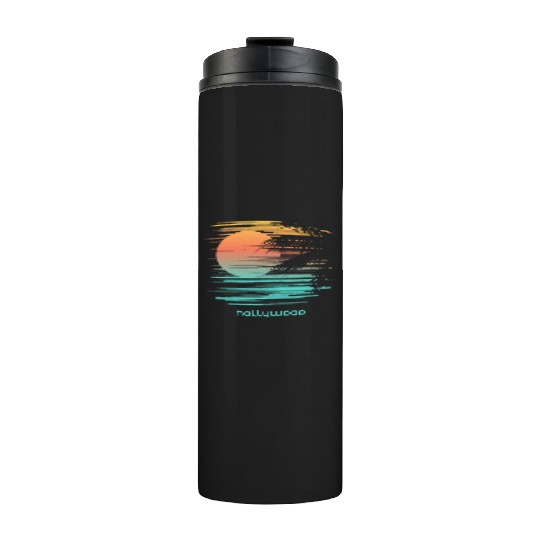 Artistic Hollywood California Palm Tree Vacation Thermal Tumblers