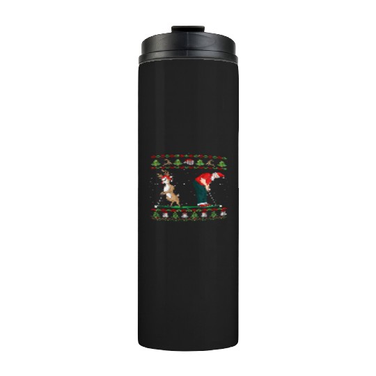 Golf Reindeer Golfer Ugly Christmas Santa Claus Thermal Tumblers