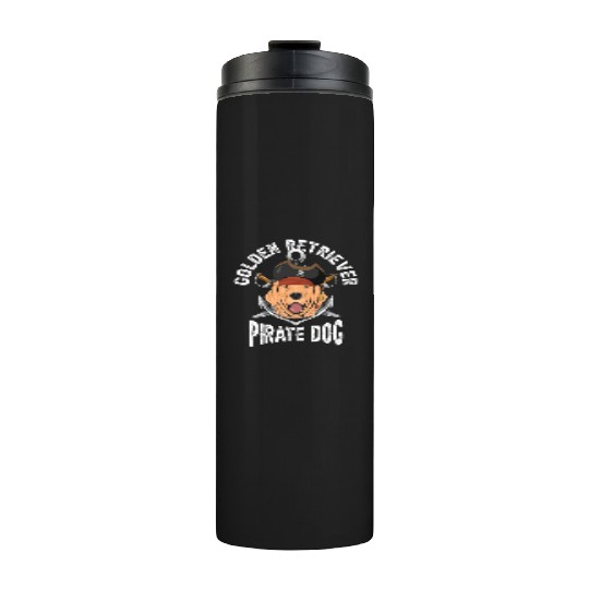 Golden Retriever Pirate Dog Thermal Tumblers