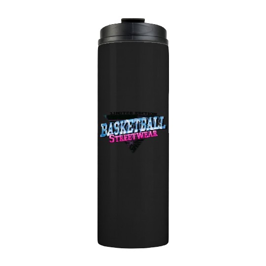 Basketball Sports Font Vintage Retro Streetwear Thermal Tumblers