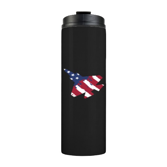 F-35 Lightning Military American Painted Flag Jet Thermal Tumblers